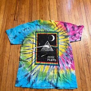 Liquid Blue Pink Floyd Shirt Mens Medium Neon Tie Dye Y2K